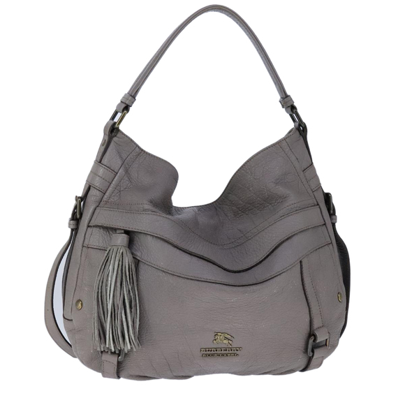 BURBERRY Blue Label Shoulder Bag Leather Gray Auth ti2581 - Picture 13 of 16